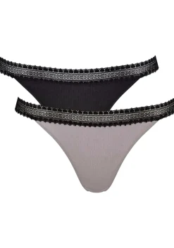 Sloggi Women GO Ribbed R Tanga (2-pack), dames slip, zwart