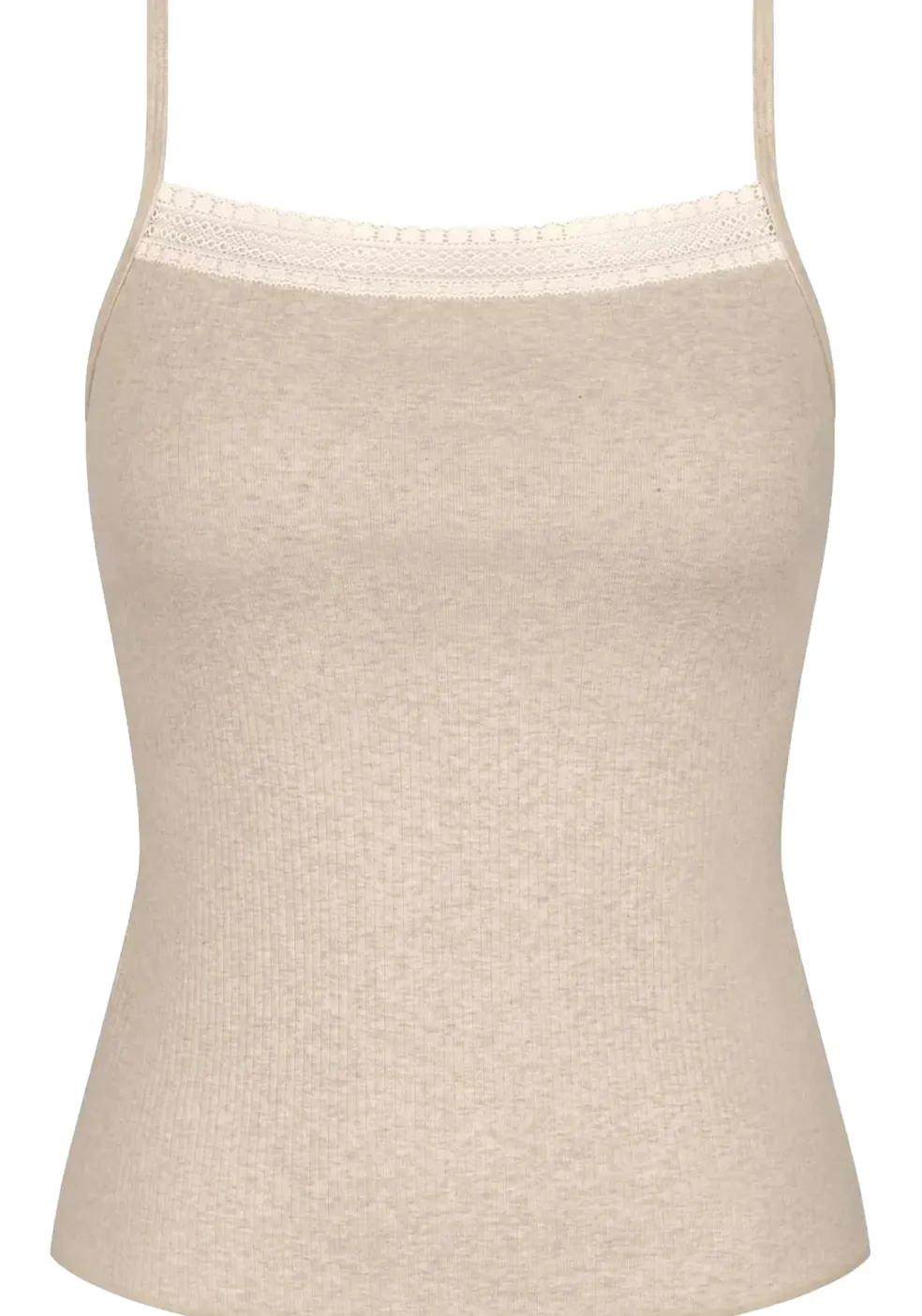 Sloggi Women GO Ribbed Spaghetti Top (1-pack), dames singlet, beige melange