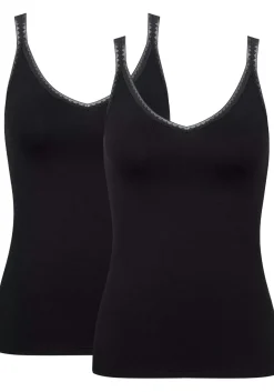 Sloggi Women GO Shirt 01 (2-pack), dames singlet, zwart