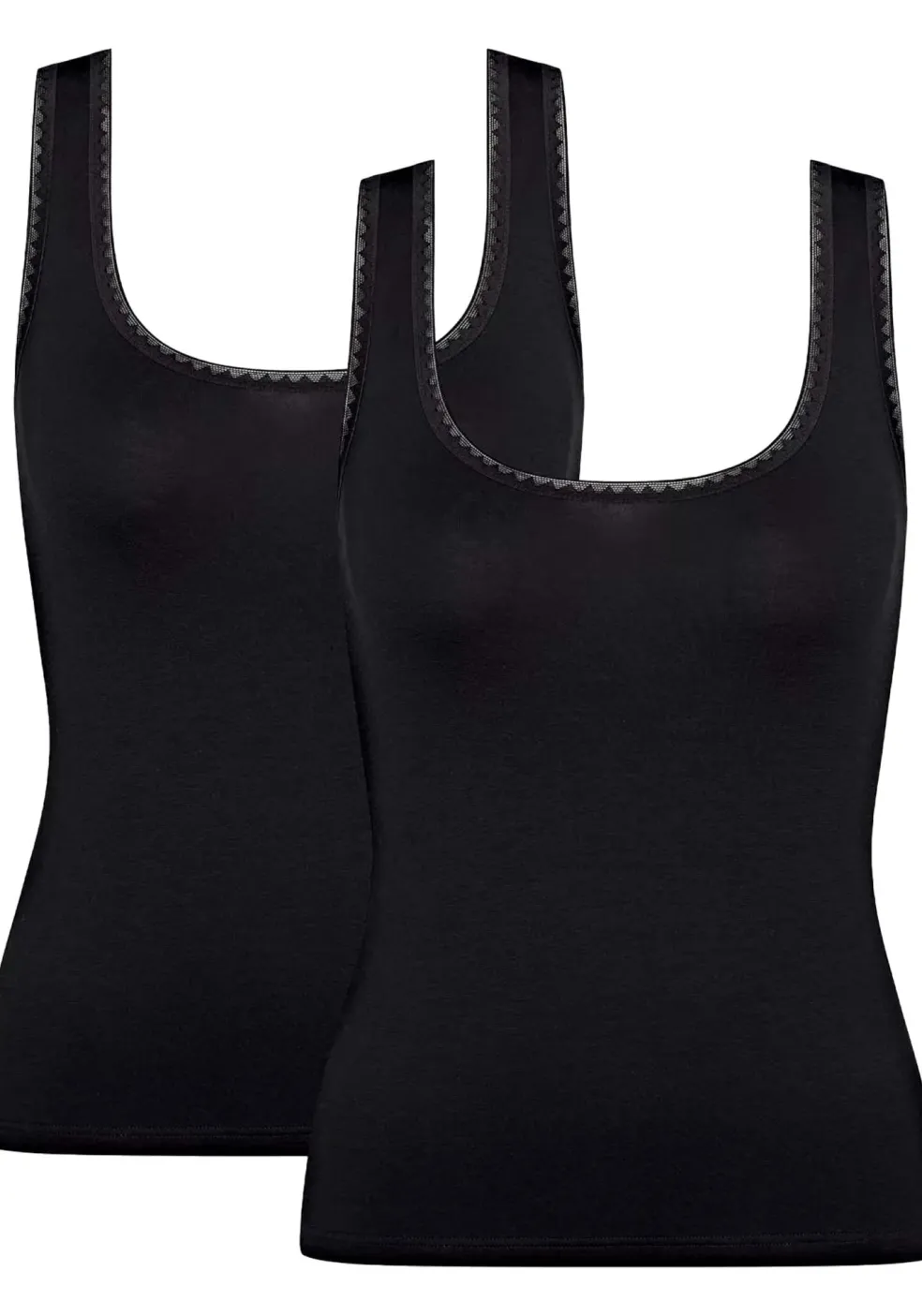 Sloggi Women GO Tank Top (2-pack), dames singlet, zwart