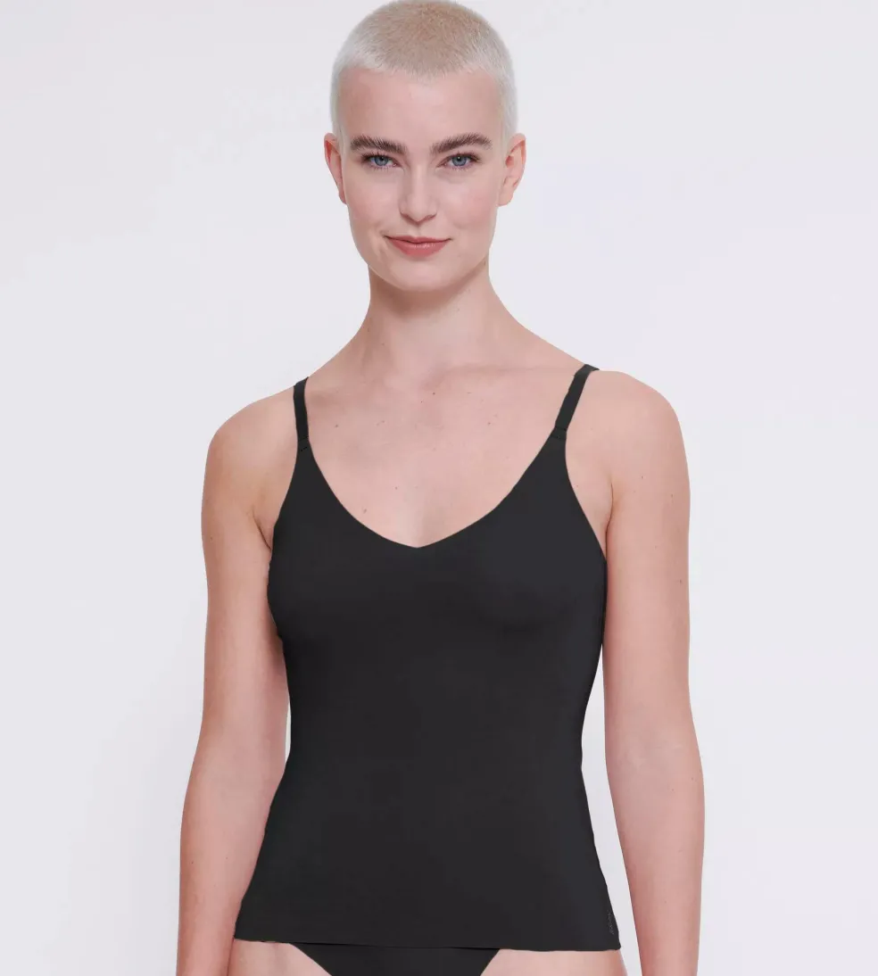 Sloggi Women ZERO Feel 2.0 Spaghetti Top (1-pack), dames singlet, zwart