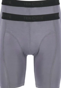 TEN CATE Basics men bamboo viscose long shorts (2-pack), heren boxers lange pijpen, grijs