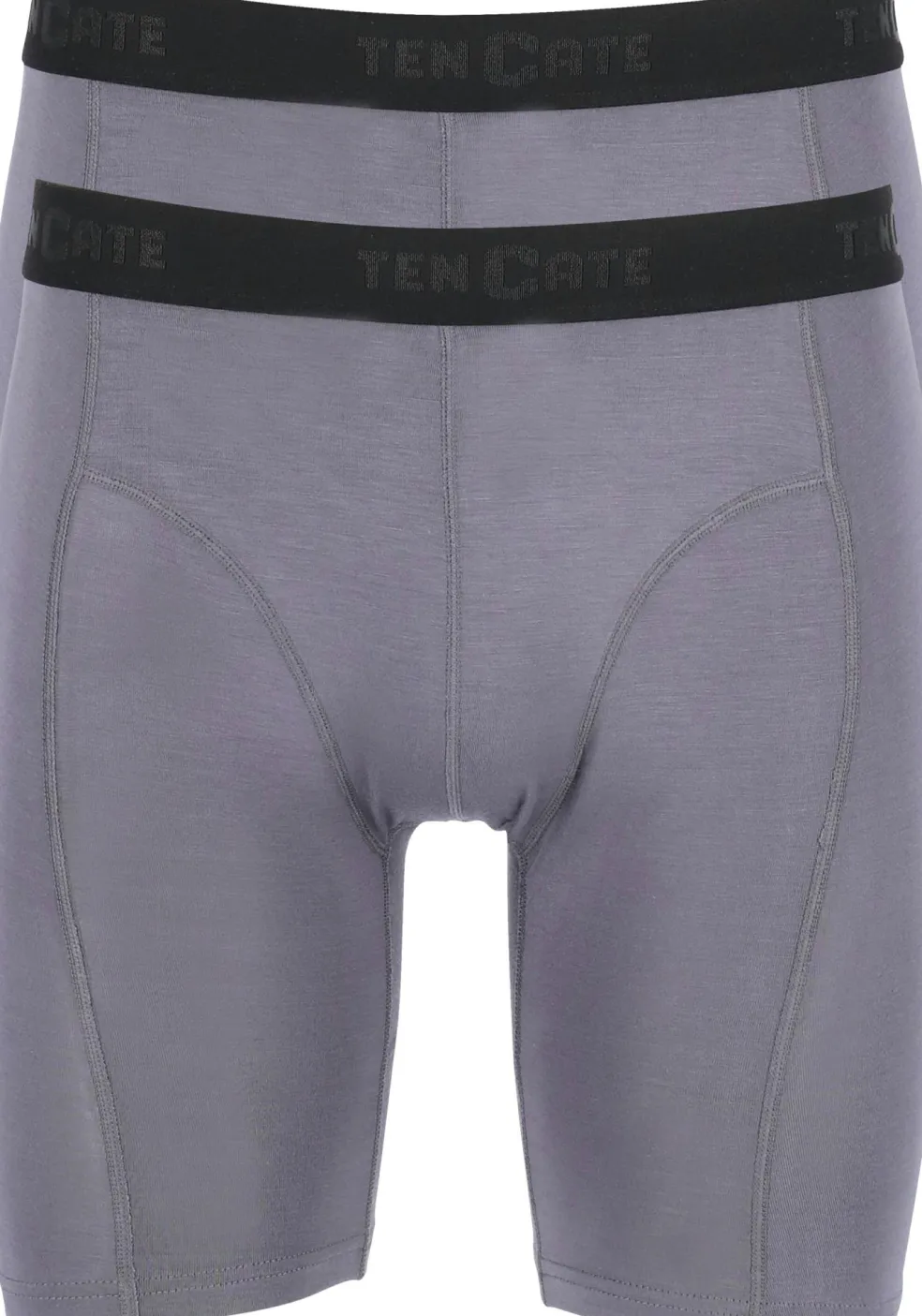 TEN CATE Basics men bamboo viscose long shorts (2-pack), heren boxers lange pijpen, grijs