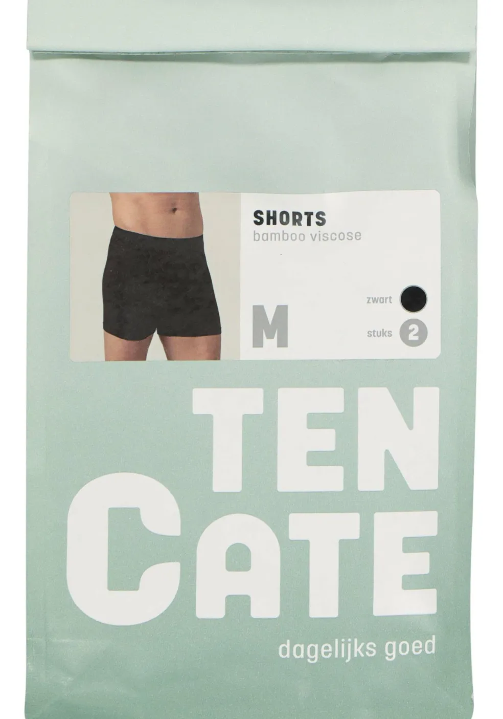 TEN CATE Basics men bamboo viscose shorts (2-pack), heren boxers normale lengte, zwart
