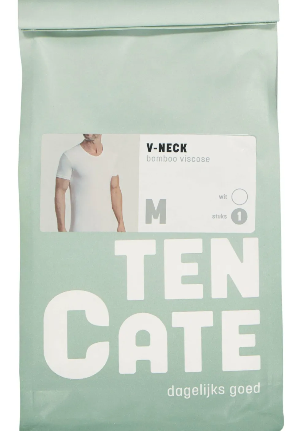 TEN CATE Basics men bamboo viscose T-shirt (1-pack), heren T-shirt V-hals, wit