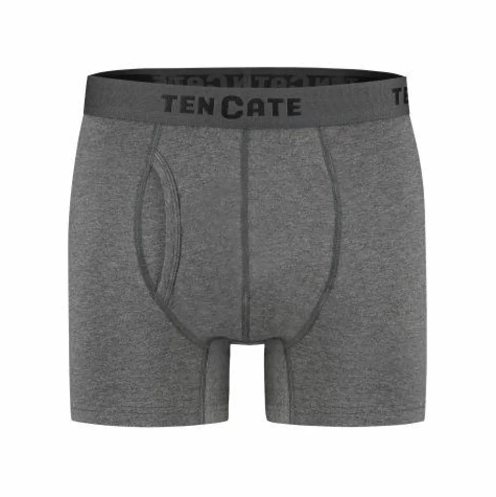 TEN CATE Basics men classic shorts met gulp (2-pack), heren boxers normale lengte, antraciet grijs melange