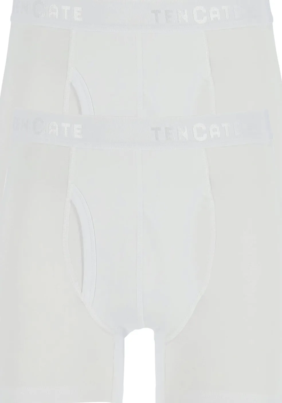 TEN CATE Basics men classic shorts met gulp (2-pack), heren boxers normale lengte, wit