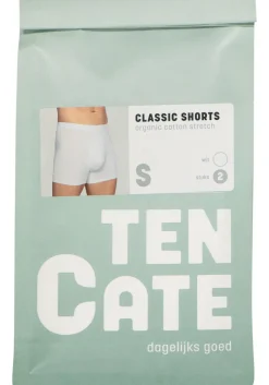 TEN CATE Basics men classic shorts met gulp (2-pack), heren boxers normale lengte, wit