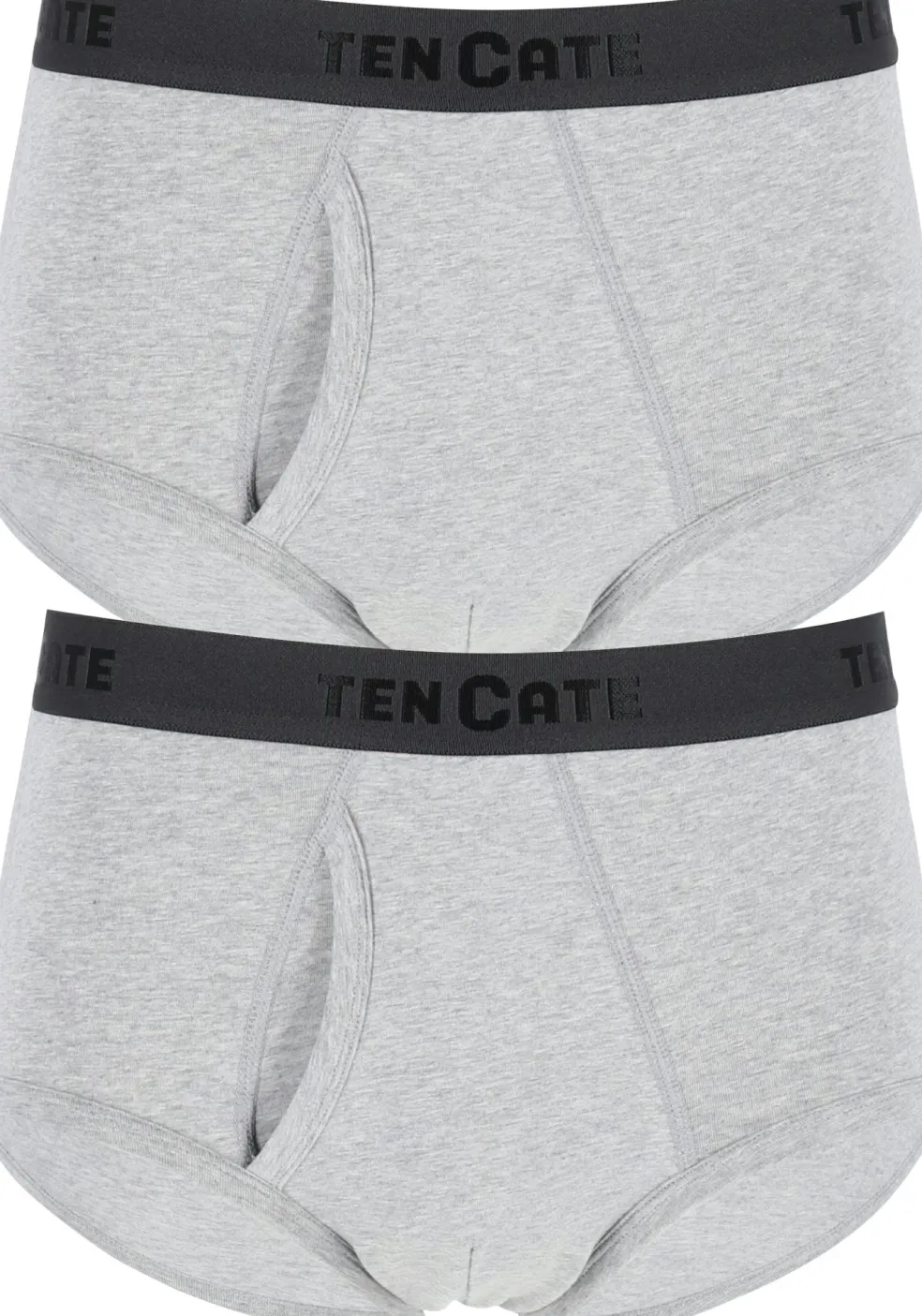 TEN CATE Basics men classic slip met gulp (2-pack), heren heupslips, grijs melange