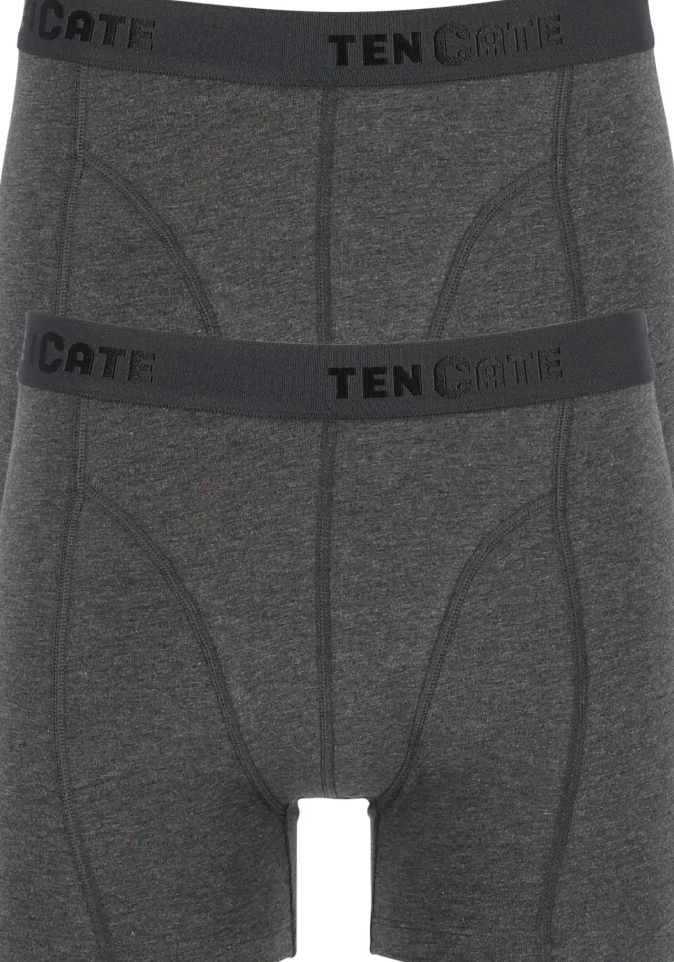 TEN CATE Basics men shorts (2-pack), heren boxers normale lengte, antraciet grijs melange