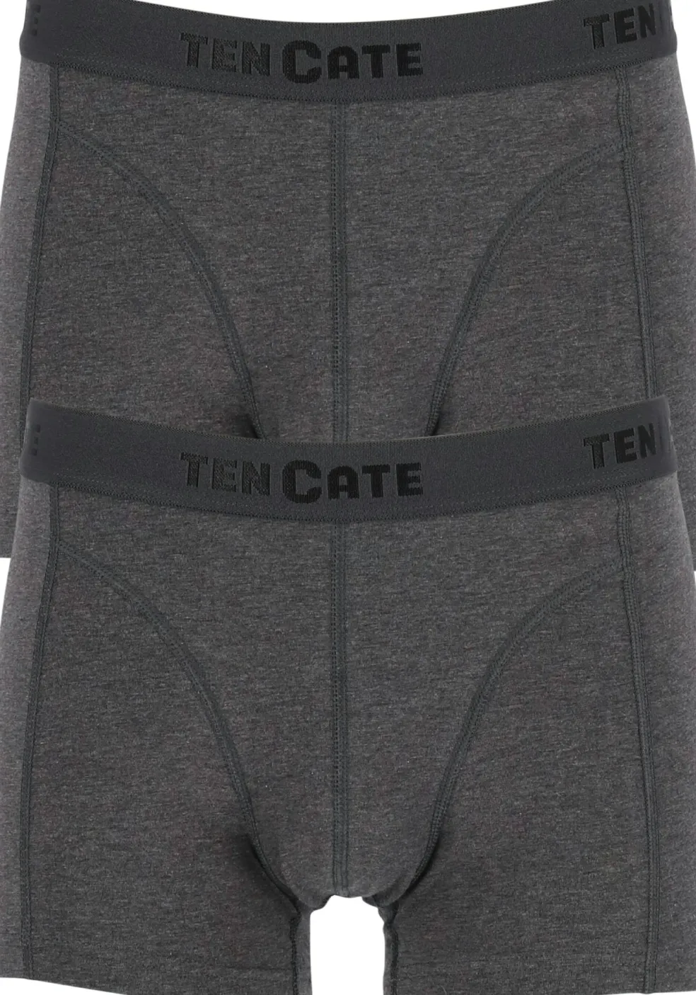 TEN CATE Basics men shorty (2-pack), heren boxers kort, antraciet grijs melange