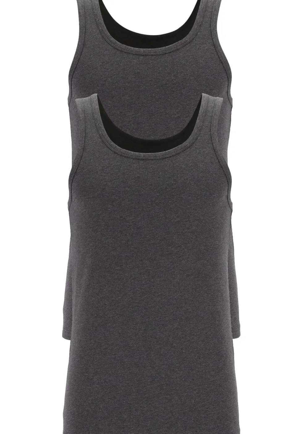 TEN CATE Basics men singlet (2-pack), heren hemden O-hals, antraciet grijs melange
