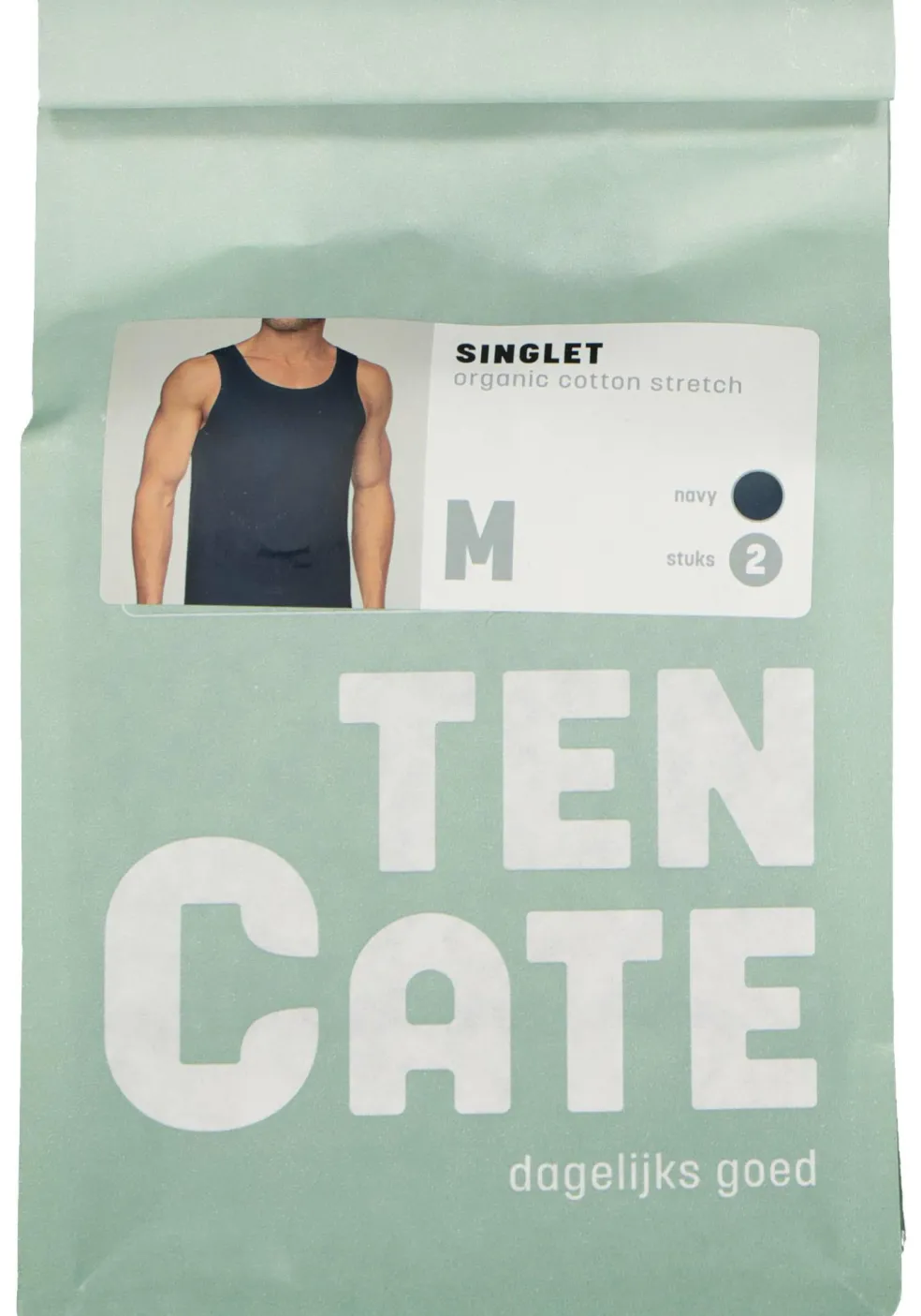 TEN CATE Basics men singlet (2-pack), heren hemden O-hals, blauw