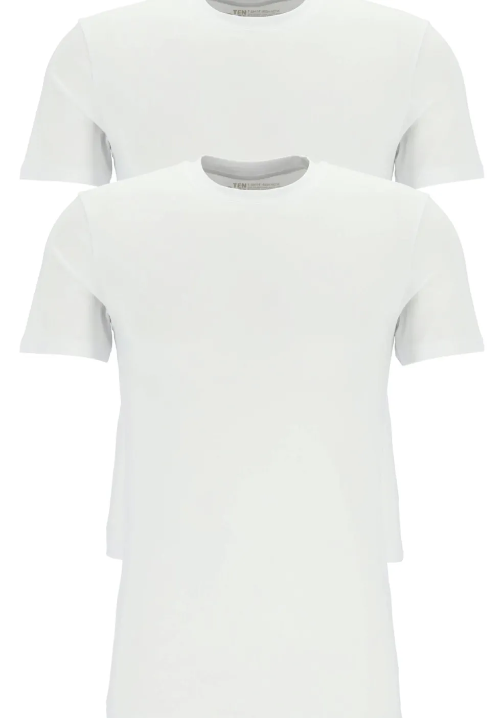 TEN CATE Basics men T-shirt (2-pack), heren T-shirts brede O-hals, wit