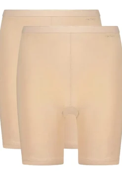 TEN CATE Basics women long shorts (2-pack), dames longshort hoge taille, beige