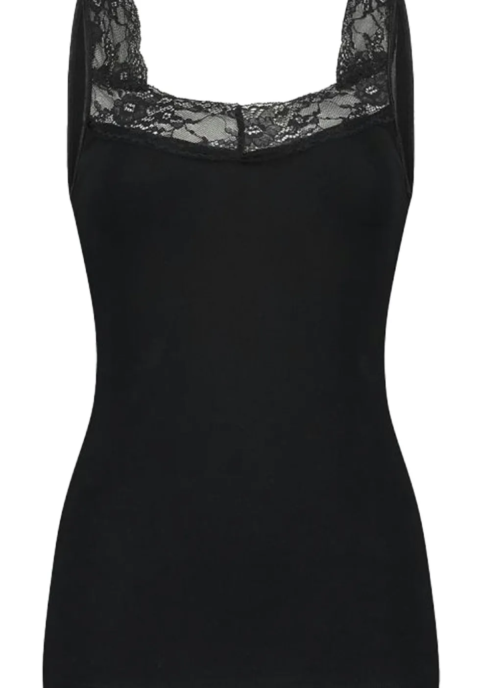 TEN CATE Basics women singlet met kant (1-pack), dames singlet, zwart