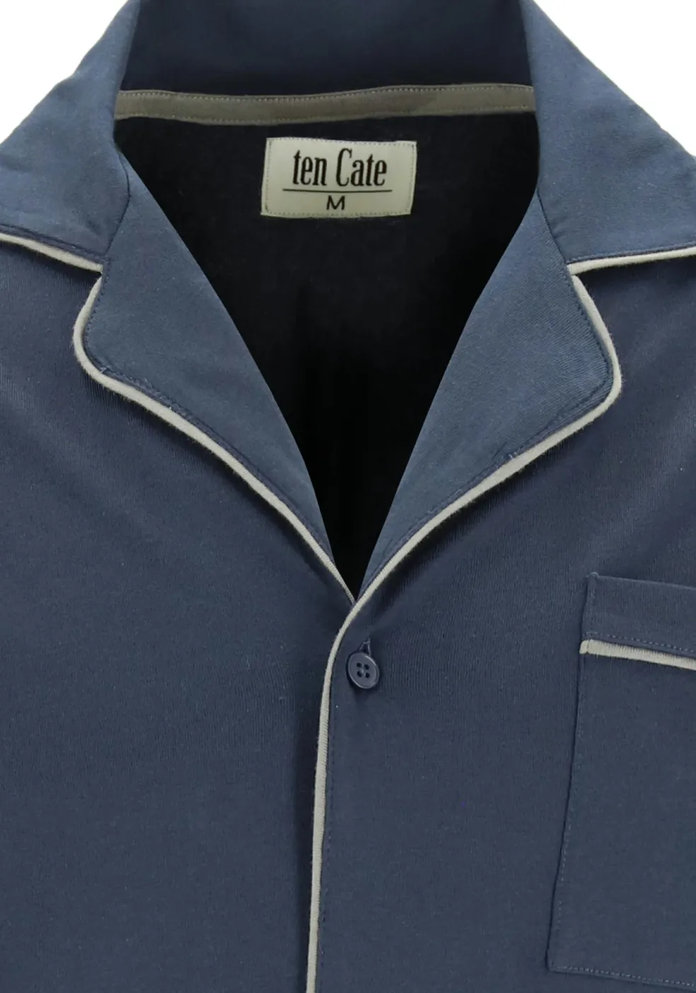 TEN CATE men pyjama, met knoopjes, donkerblauw