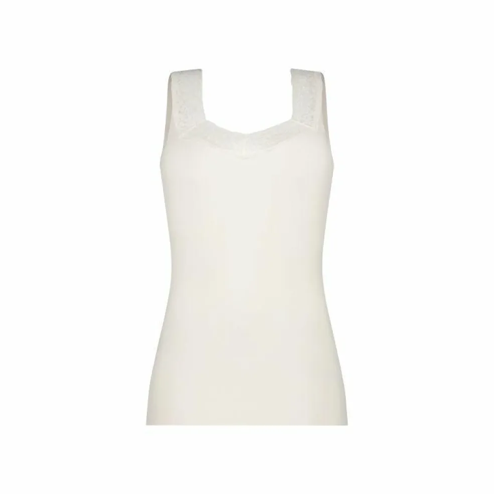 TEN CATE Secrets Lace women singlet met kant (1-pack), dames singlet, gebroken wit