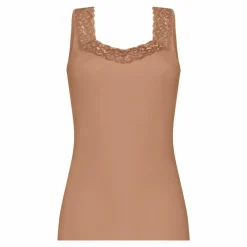 TEN CATE Secrets Lace women singlet met kant (1-pack), dames singlet, hazelnoot