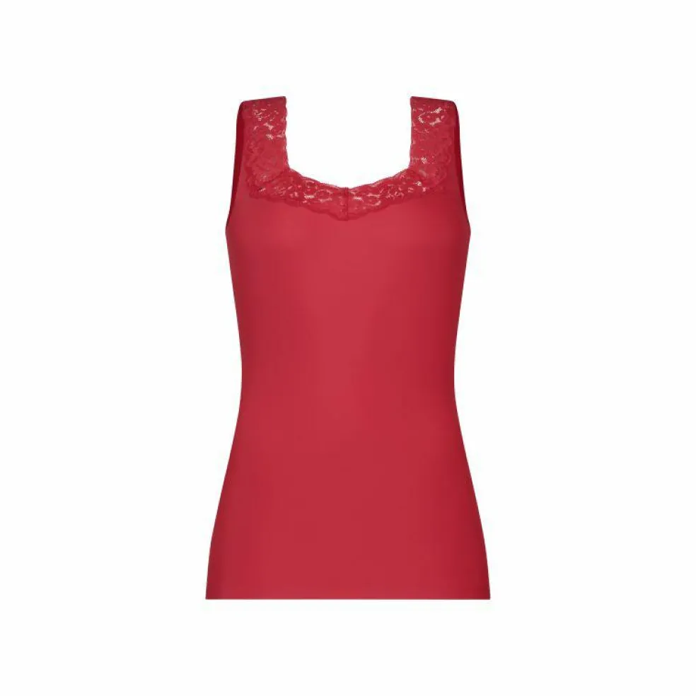 TEN CATE Secrets Lace women singlet met kant (1-pack), dames singlet, rood