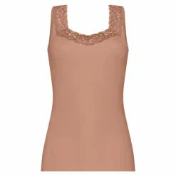 TEN CATE Secrets Lace women singlet met kant (1-pack), dames singlet, roze bruin