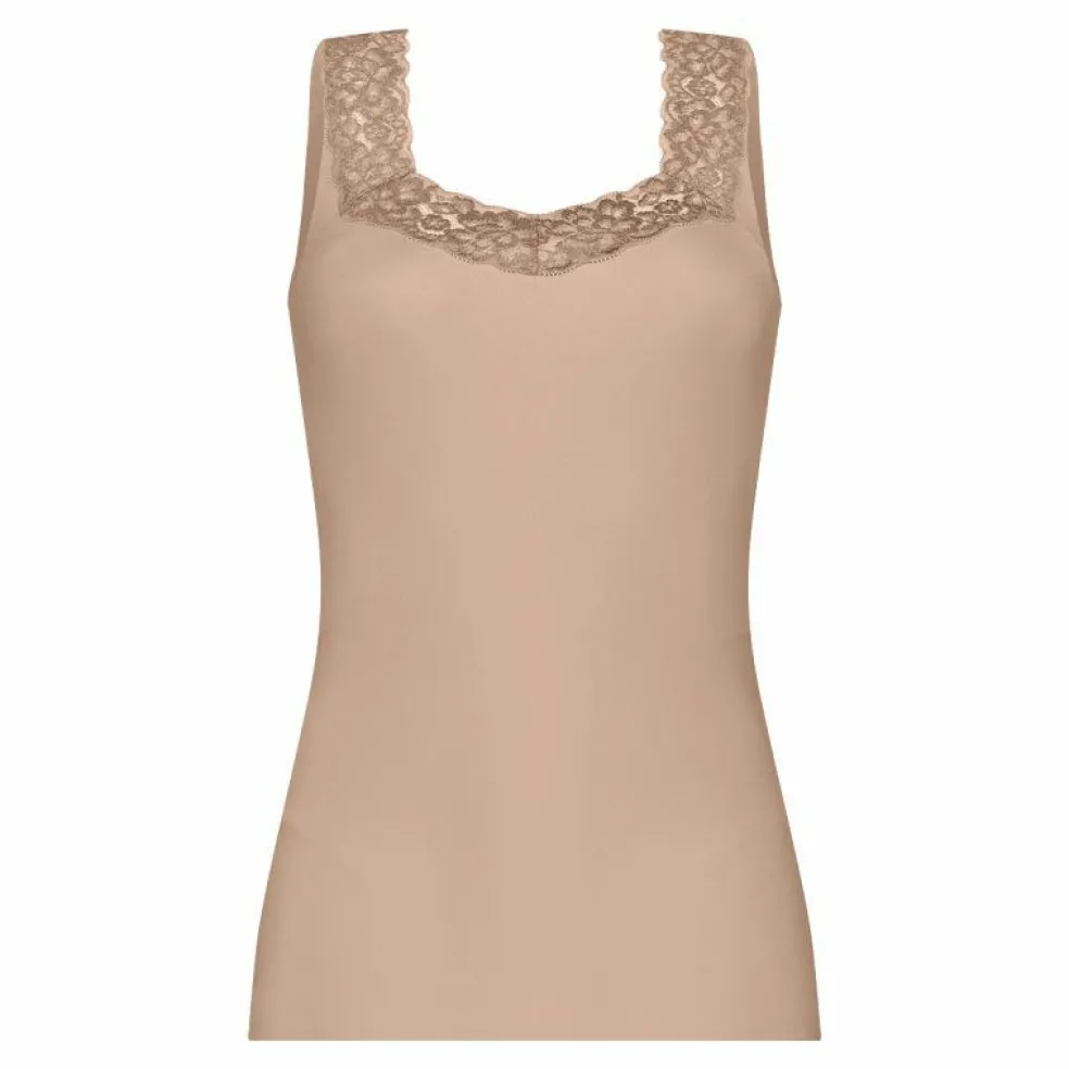 TEN CATE Secrets Lace women singlet met kant (1-pack), dames singlet, walnoot bruin