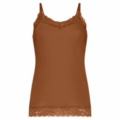 TEN CATE Secrets Lace women spaghetti top met kant (1-pack), dames singlet, pecan