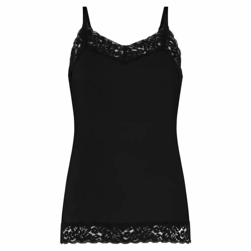 TEN CATE Secrets Lace women spaghetti top met kant (1-pack), dames singlet, zwart