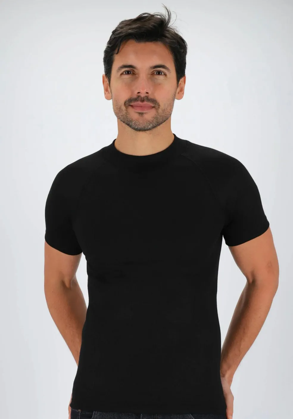 TEN CATE Thermo men T-shirt, heren thermo T-shirt korte mouw en O-hals, zwart