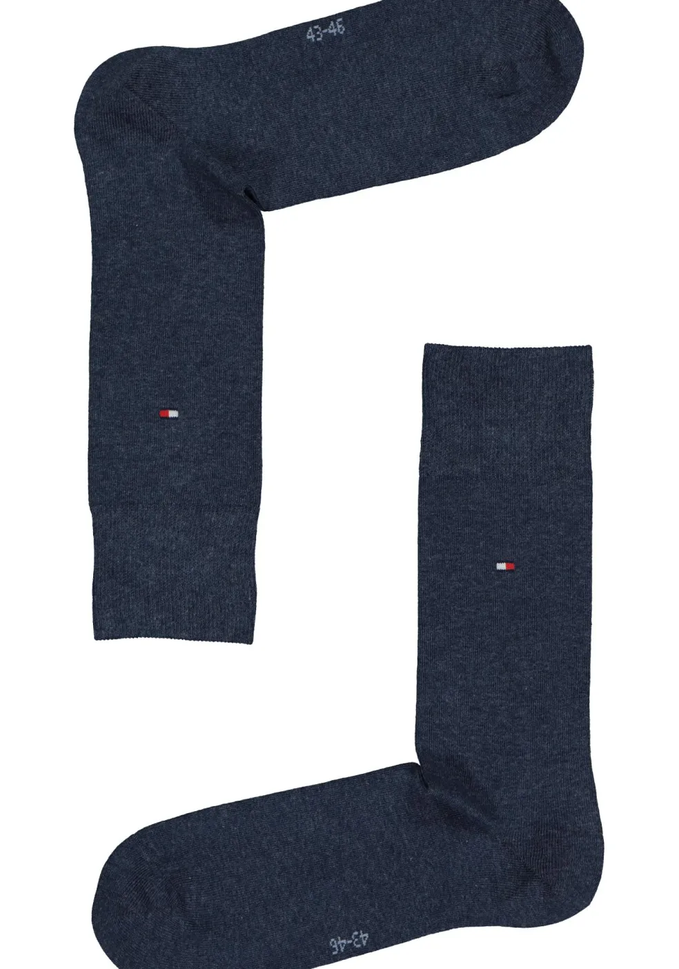 Tommy Hilfiger Check Socks (2-pack), herensokken katoen, geruit en uni, jeans blauw