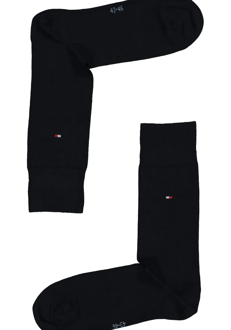 Tommy Hilfiger Check Socks (2-pack), herensokken katoen, geruit en uni, donkerblauw