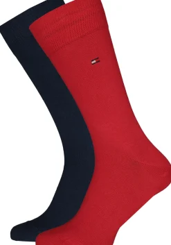 Tommy Hilfiger Classic Socks (2-pack), herensokken katoen, rood en blauw