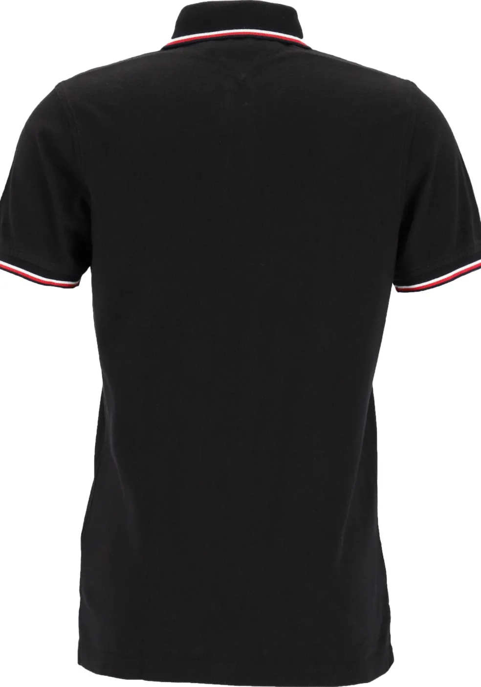Tommy Hilfiger Core slim fit polo, heren polo met contrastbiezen, zwart