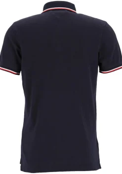 Tommy Hilfiger Core slim fit polo, heren polo met contrastbiezen, donkerblauw