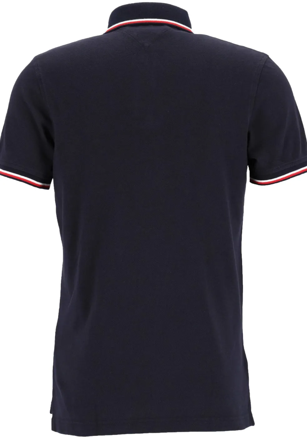 Tommy Hilfiger Core slim fit polo, heren polo met contrastbiezen, donkerblauw