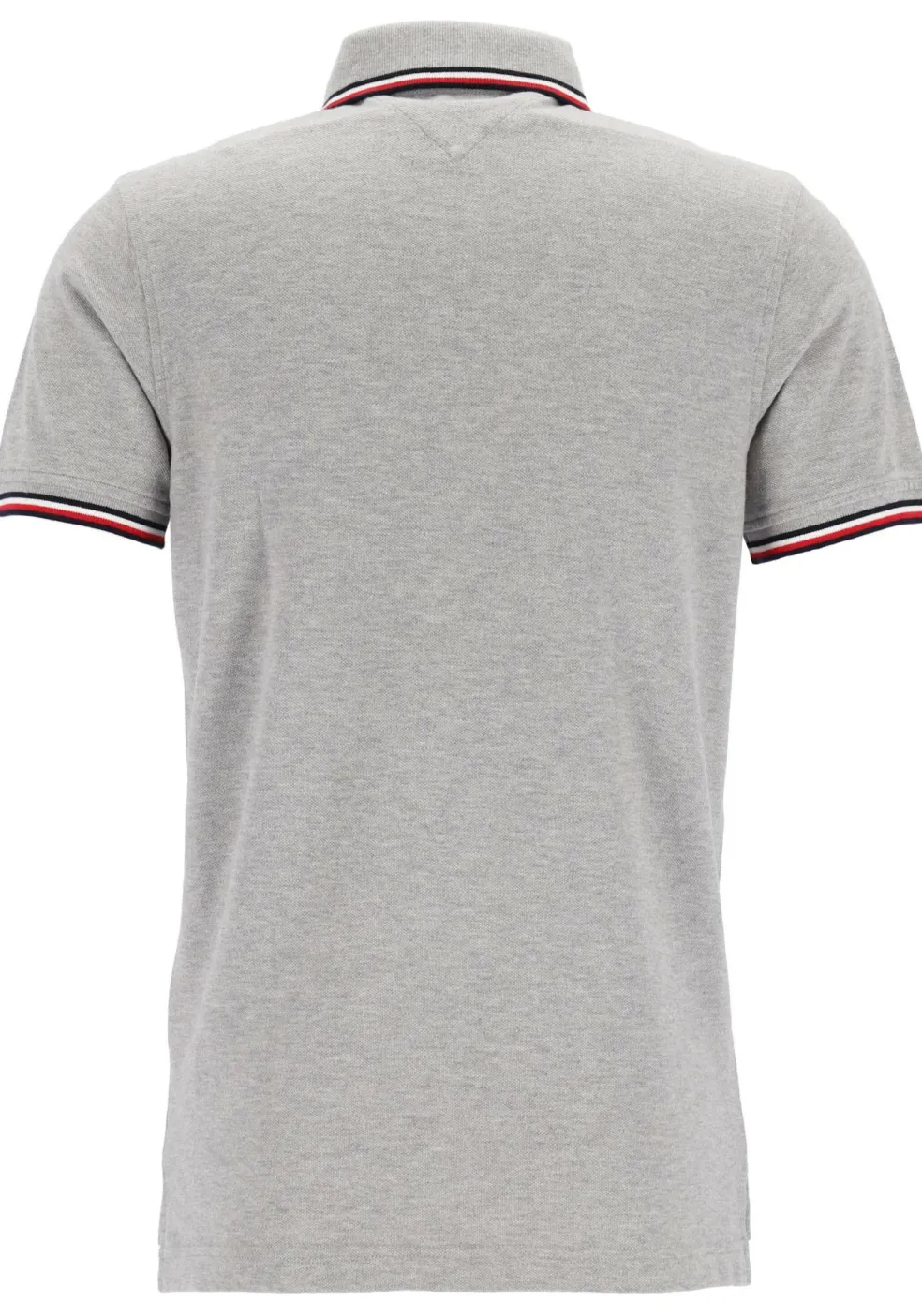 Tommy Hilfiger Core slim fit polo, heren polo met contrastbiezen, grijs melange