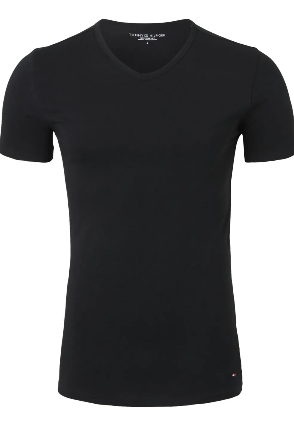Tommy Hilfiger Cotton stretch T-shirts (3-pack), heren T-shirts V-hals, zwart