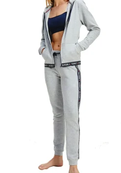Tommy Hilfiger dames Authentic track pant, joggingbroek normale dikte, grijs melange
