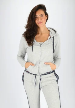 Tommy Hilfiger dames Authentic hoodie, sweatvest met capuchon, middeldik, grijs melange