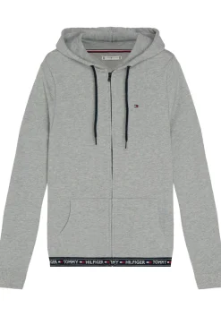 Tommy Hilfiger dames Authentic hoodie, sweatvest met capuchon, middeldik, grijs melange