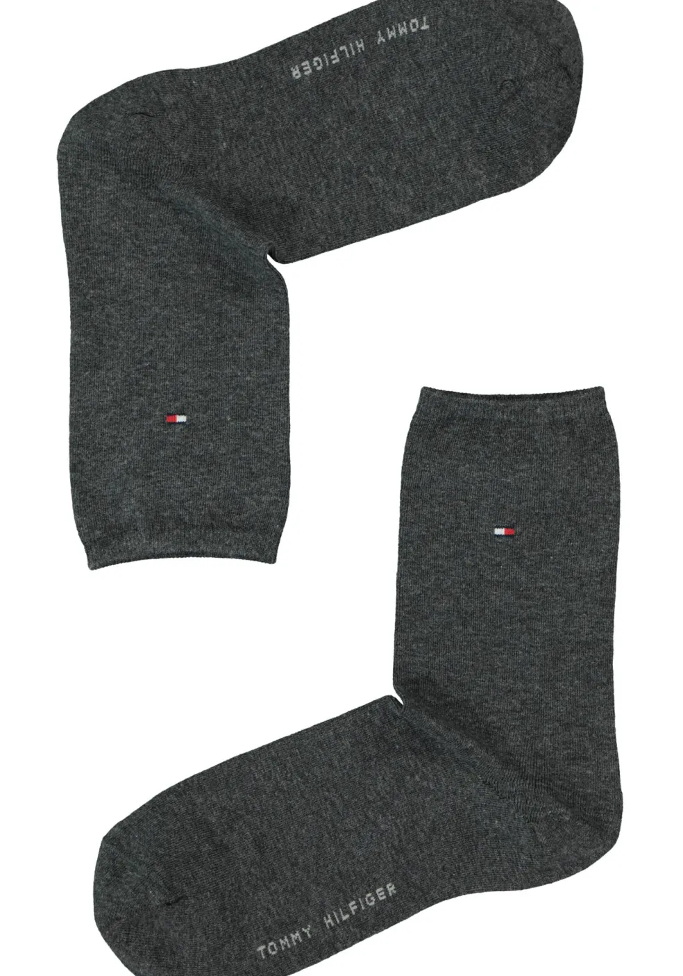 Tommy Hilfiger damessokken Casual (2-pack), uni katoen, antraciet melange
