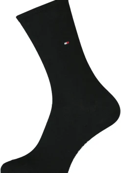 Tommy Hilfiger damessokken Check (2-pack), uni en geruit katoen, zwart met grijs