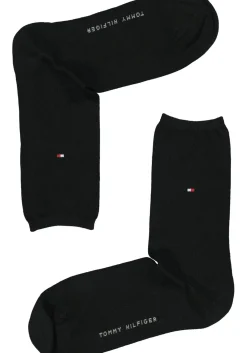 Tommy Hilfiger damessokken Check (2-pack), uni en geruit katoen, zwart met grijs