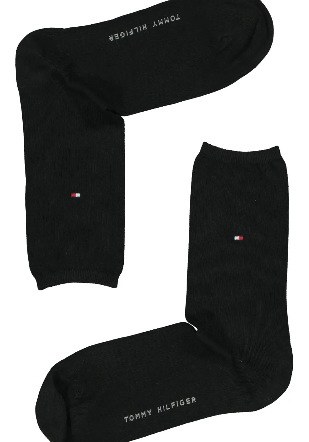 Tommy Hilfiger damessokken Check (2-pack), uni en geruit katoen, zwart met grijs