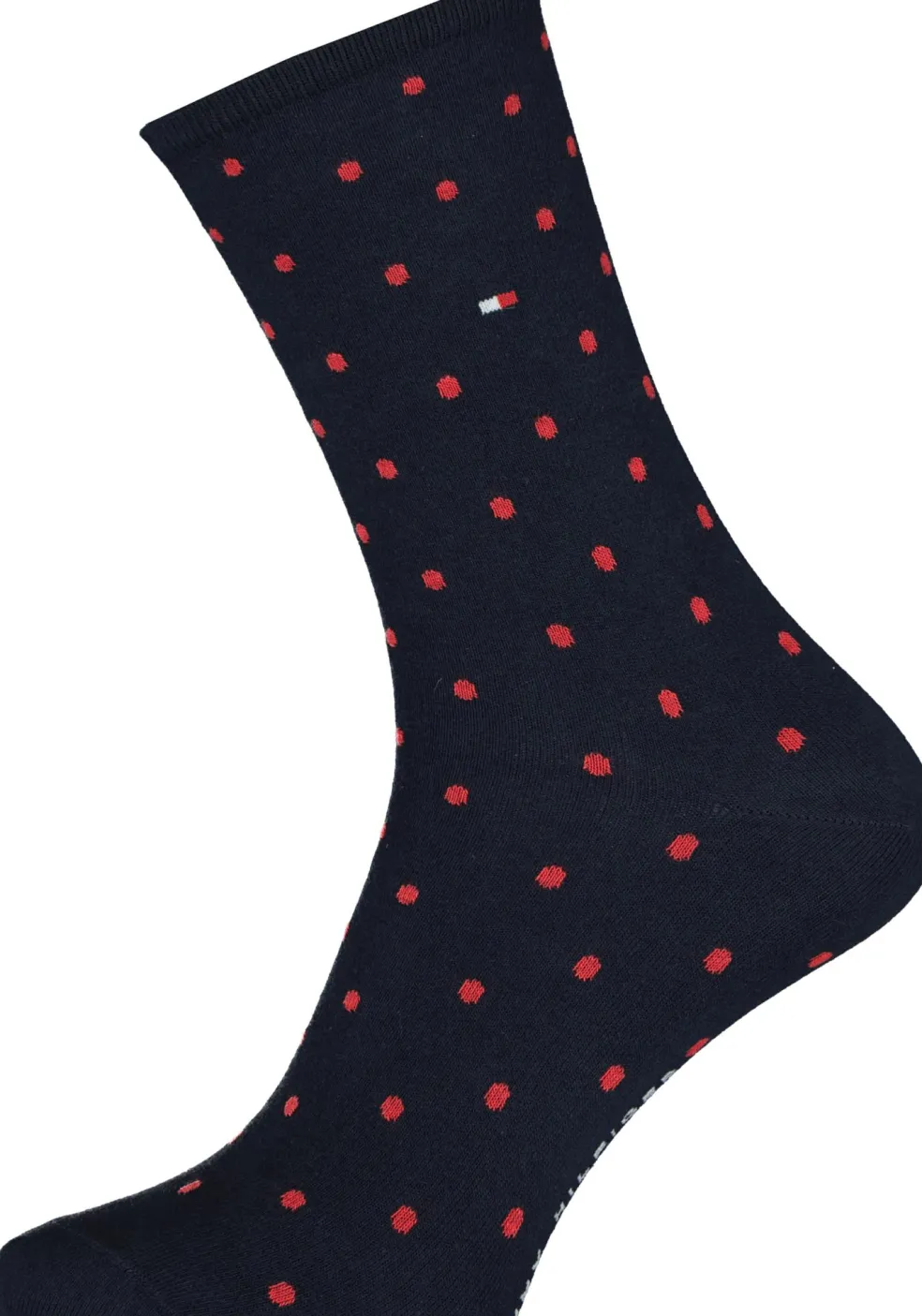 Tommy Hilfiger damessokken Dot (2-pack), uni en gestipt katoen, rood met blauw