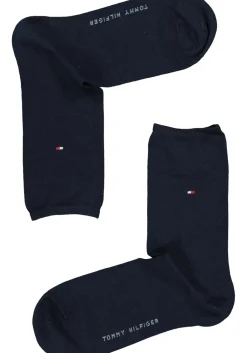 Tommy Hilfiger damessokken Dot (2-pack), uni en gestipt katoen, donkerblauw met wit