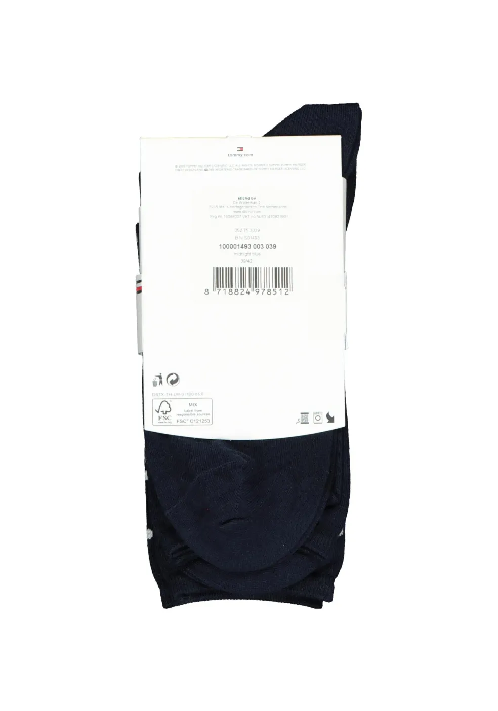 Tommy Hilfiger damessokken Dot (2-pack), uni en gestipt katoen, donkerblauw met wit