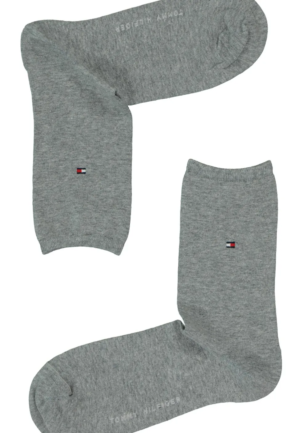 Tommy Hilfiger damessokken Dot (2-pack), uni en gestipt katoen, grijs met wit