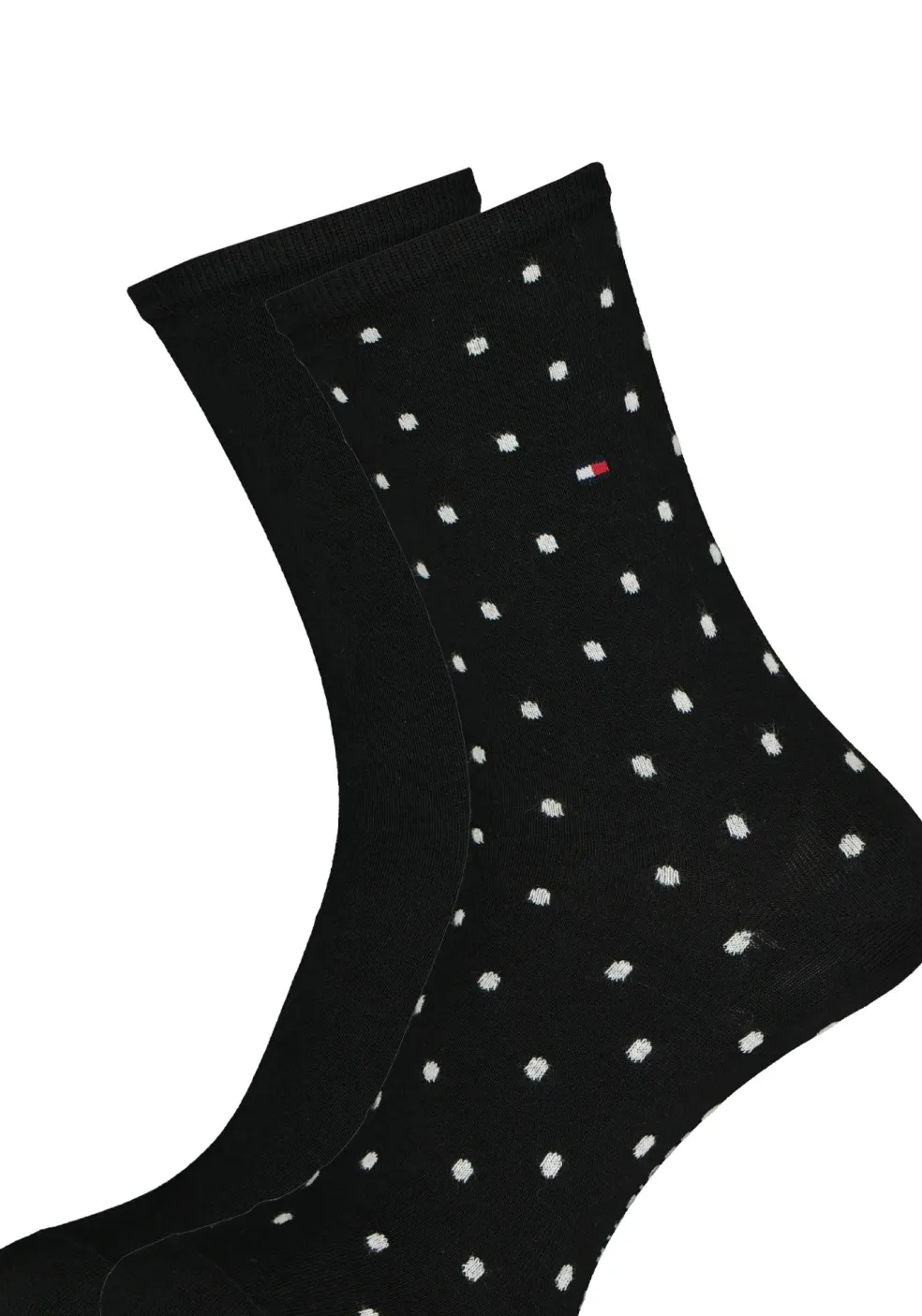 Tommy Hilfiger damessokken Dot (2-pack), uni en gestipt katoen, zwart met wit