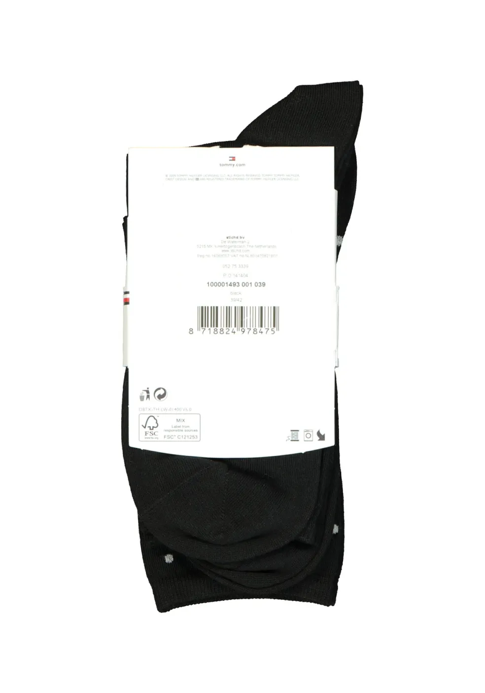Tommy Hilfiger damessokken Dot (2-pack), uni en gestipt katoen, zwart met wit
